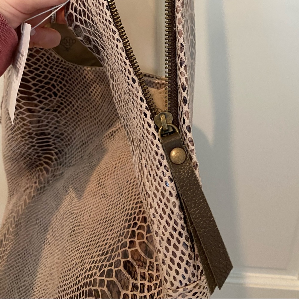 The royal standard- adrianne python print leather handbag - Picture 3 of 6
